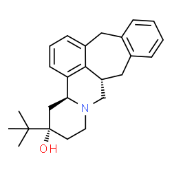 ChemSpider 2D Image | (3bS,5S,9aS)-5-(2-Methyl-2-propanyl)-4,5,6,7,9,9a,10,15-octahydro-3bH-benzo[5,6]cyclohepta[1,2,3-de]pyrido[2,1-a]isoquinolin-5-ol | C25H31NO