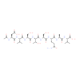 ChemSpider 2D Image | N-Acetyl-L-alpha-aspartyl-L-valyl-L-seryl-L-threonyl-L-seryl-L-glutaminyl-L-alanyl-L-valine | C34H57N9O16