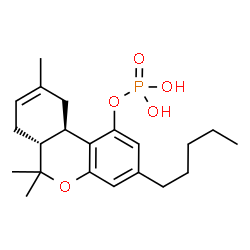 ChemSpider 2D Image | (6aR,10aR)-6,6,9-Trimethyl-3-pentyl-6a,7,10,10a-tetrahydro-6H-benzo[c]chromen-1-yl dihydrogen phosphate | C21H31O5P