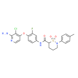 ChemSpider 2D Image | N-{4-[(2-Amino-3-chloro-4-pyridinyl)oxy]-3-fluorophenyl}-2-(4-methylphenyl)-1,2-thiazinane-6-carboxamide 1,1-dioxide | C23H22ClFN4O4S