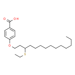 ChemSpider 2D Image | 4-{[3-(Ethylsulfanyl)tetradecyl]oxy}benzoic acid | C23H38O3S