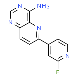ChemSpider 2D Image | 6-(2-Fluoro-4-pyridinyl)pyrido[3,2-d]pyrimidin-4-amine | C12H8FN5