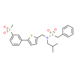 ChemSpider 2D Image | N-Isobutyl-N-({5-[3-(methylsulfonyl)phenyl]-2-thienyl}methyl)-1-phenylmethanesulfonamide | C23H27NO4S3