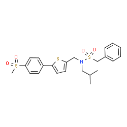 ChemSpider 2D Image | N-Isobutyl-N-({5-[4-(methylsulfonyl)phenyl]-2-thienyl}methyl)-1-phenylmethanesulfonamide | C23H27NO4S3