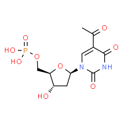ChemSpider 2D Image | 5-Acetyl-2'-deoxyuridine 5'-(dihydrogen phosphate) | C11H15N2O9P
