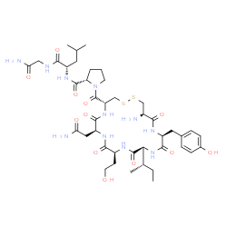 ChemSpider 2D Image | 1-{[(4R,7S,10S,13S,16S,19R)-19-Amino-7-(2-amino-2-oxoethyl)-13-[(2S)-2-butanyl]-16-(4-hydroxybenzyl)-10-(2-hydroxyethyl)-6,9,12,15,18-pentaoxo-1,2-dithia-5,8,11,14,17-pentaazacycloicosan-4-yl]carbonyl
}-L-prolyl-L-leucylglycinamide | C42H65N11O12S2