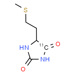 ChemSpider 2D Image | 5-[2-(Methylsulfanyl)ethyl]-2,4-(4-~11~C)imidazolidinedione | C511CH10N2O2S