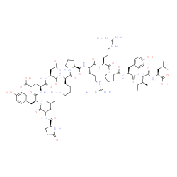 ChemSpider 2D Image | 5-Oxo-L-prolyl-L-leucyl-L-tyrosyl-L-alpha-glutamyl-L-asparaginyl-D-lysyl-L-prolyl-L-arginyl-L-arginyl-L-prolyl-L-tyrosyl-L-isoleucyl-L-leucine | C78H121N21O20