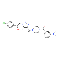ChemSpider 2D Image | [6-(4-Chlorophenyl)-6,7-dihydro-4H-[1,2,3]triazolo[5,1-c][1,4]oxazin-3-yl]{4-[3-(dimethylamino)benzoyl]-1-piperazinyl}methanone | C25H27ClN6O3