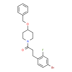 ChemSpider 2D Image | 1-[4-(Benzyloxy)-1-piperidinyl]-3-(4-bromo-2-fluorophenyl)-1-propanone | C21H23BrFNO2