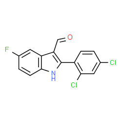 ChemSpider 2D Image | 2-(2,4-Dichlorophenyl)-5-fluoro-1H-indole-3-carbaldehyde | C15H8Cl2FNO