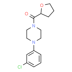 ChemSpider 2D Image | [4-(3-Chlorophenyl)-1-piperazinyl](tetrahydro-2-furanyl)methanone | C15H19ClN2O2