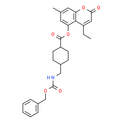 ChemSpider 2D Image | 4-Ethyl-7-methyl-2-oxo-2H-chromen-5-yl 4-({[(benzyloxy)carbonyl]amino}methyl)cyclohexanecarboxylate | C28H31NO6