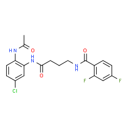 ChemSpider 2D Image | N-{4-[(2-Acetamido-5-chlorophenyl)amino]-4-oxobutyl}-2,4-difluorobenzamide | C19H18ClF2N3O3