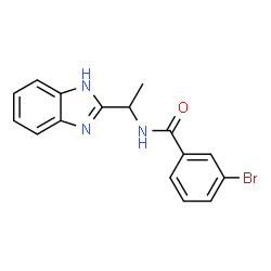 ChemSpider 2D Image | N-[1-(1H-Benzimidazol-2-yl)ethyl]-3-bromobenzamide | C16H14BrN3O