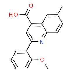 ChemSpider 2D Image | 2-(2-Methoxyphenyl)-6-methyl-4-quinolinecarboxylic acid | C18H15NO3