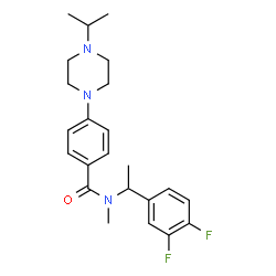 ChemSpider 2D Image | N-[1-(3,4-Difluorophenyl)ethyl]-4-(4-isopropyl-1-piperazinyl)-N-methylbenzamide | C23H29F2N3O