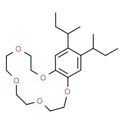 ChemSpider 2D Image | 15,16-Di-sec-butyl-2,3,5,6,8,9,11,12-octahydro-1,4,7,10,13-benzopentaoxacyclopentadecine | C22H36O5