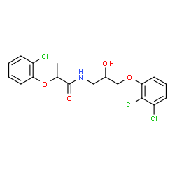 ChemSpider 2D Image | 2-(2-Chlorophenoxy)-N-[3-(2,3-dichlorophenoxy)-2-hydroxypropyl]propanamide | C18H18Cl3NO4
