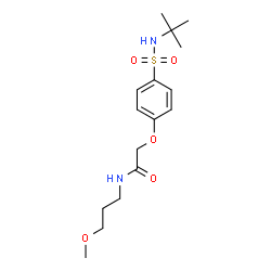 ChemSpider 2D Image | N-(3-Methoxypropyl)-2-{4-[(2-methyl-2-propanyl)sulfamoyl]phenoxy}acetamide | C16H26N2O5S