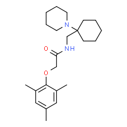 ChemSpider 2D Image | 2-(Mesityloxy)-N-{[1-(1-piperidinyl)cyclohexyl]methyl}acetamide | C23H36N2O2