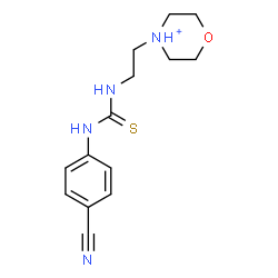 ChemSpider 2D Image | 4-(2-{[(4-Cyanophenyl)carbamothioyl]amino}ethyl)morpholin-4-ium | C14H19N4OS