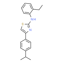 ChemSpider 2D Image | N-(2-Ethylphenyl)-4-(4-isopropylphenyl)-1,3-thiazol-2-amine | C20H22N2S