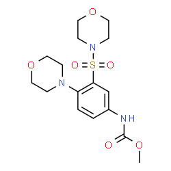 ChemSpider 2D Image | Methyl [4-(4-morpholinyl)-3-(4-morpholinylsulfonyl)phenyl]carbamate | C16H23N3O6S