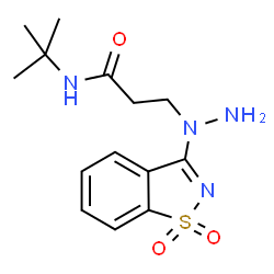 ChemSpider 2D Image | N-tert-Butyl-3-[1-(1,1-dioxido-1,2-benzothiazol-3-yl)hydrazino]propanamide | C14H20N4O3S