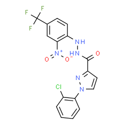 ChemSpider 2D Image | 1-(2-Chlorophenyl)-N'-[2-nitro-4-(trifluoromethyl)phenyl]-1H-pyrazole-3-carbohydrazide | C17H11ClF3N5O3