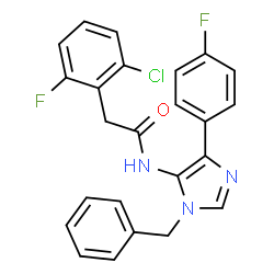 ChemSpider 2D Image | N-[1-Benzyl-4-(4-fluorophenyl)-1H-imidazol-5-yl]-2-(2-chloro-6-fluorophenyl)acetamide | C24H18ClF2N3O