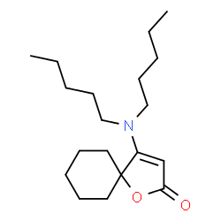 ChemSpider 2D Image | 4-(Dipentylamino)-1-oxaspiro[4.5]dec-3-en-2-one | C19H33NO2