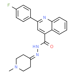 ChemSpider 2D Image | 2-(4-Fluorophenyl)-N'-(1-methyl-4-piperidinylidene)-4-quinolinecarbohydrazide | C22H21FN4O