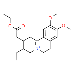 ChemSpider 2D Image | 2-(2-Ethoxy-2-oxoethyl)-3-ethyl-9,10-dimethoxy-1,2,3,4,6,7-hexahydropyrido[2,1-a]isoquinolinium | C21H30NO4