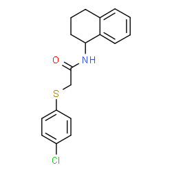 ChemSpider 2D Image | 2-[(4-Chlorophenyl)sulfanyl]-N-(1,2,3,4-tetrahydro-1-naphthalenyl)acetamide | C18H18ClNOS
