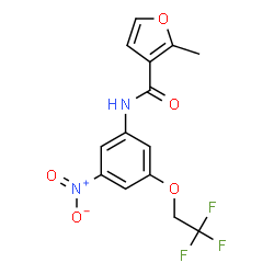 ChemSpider 2D Image | 2-Methyl-N-[3-nitro-5-(2,2,2-trifluoroethoxy)phenyl]-3-furamide | C14H11F3N2O5