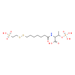 ChemSpider 2D Image | O-Phosphono-N-{7-[(2-sulfoethyl)disulfanyl]heptanoyl}threonine | C13H26NO10PS3