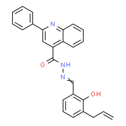 ChemSpider 2D Image | N'-(3-Allyl-2-hydroxybenzylidene)-2-phenyl-4-quinolinecarbohydrazide | C26H21N3O2