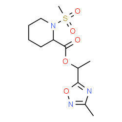 ChemSpider 2D Image | 1-(3-Methyl-1,2,4-oxadiazol-5-yl)ethyl 1-(methylsulfonyl)-2-piperidinecarboxylate | C12H19N3O5S