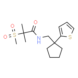 ChemSpider 2D Image | 2-Methyl-2-(methylsulfonyl)-N-{[1-(2-thienyl)cyclopentyl]methyl}propanamide | C15H23NO3S2