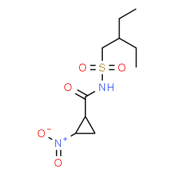 ChemSpider 2D Image | N-[(2-Ethylbutyl)sulfonyl]-2-nitrocyclopropanecarboxamide | C10H18N2O5S