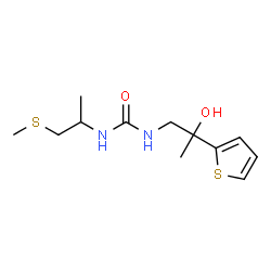 ChemSpider 2D Image | 1-[2-Hydroxy-2-(2-thienyl)propyl]-3-[1-(methylsulfanyl)-2-propanyl]urea | C12H20N2O2S2