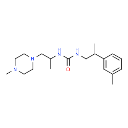 ChemSpider 2D Image | 1-[2-(3-Methylphenyl)propyl]-3-[1-(4-methyl-1-piperazinyl)-2-propanyl]urea | C19H32N4O