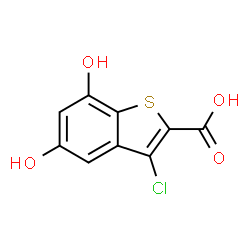 ChemSpider 2D Image | 3-Chloro-5,7-dihydroxy-1-benzothiophene-2-carboxylic acid | C9H5ClO4S