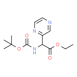 ChemSpider 2D Image | ETHYL 2-{[(TERT-BUTOXY)CARBONYL]AMINO}-2-(PYRAZIN-2-YL)ACETATE | C13H19N3O4