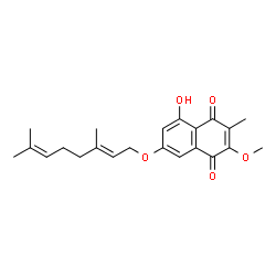 ChemSpider 2D Image | 7-O-geranyl-2-O,3-dimethylflaviolin | C22H26O5
