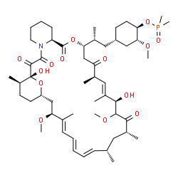 ChemSpider 2D Image | (1R,2R,4S)-4-{(2R)-2-[(1R,9S,12S,15R,16E,18R,21R,23S,24E,26E,28E,30S,32S,35R)-1,18-Dihydroxy-19,30-dimethoxy-15,17,21,23,29,35-hexamethyl-2,3,10,14,20-pentaoxo-11,36-dioxa-4-azatricyclo[30.3.1.0~4,9~]
hexatriaconta-16,24,26,28-tetraen-12-yl]propyl}-2-methoxycyclohexyl dimethylphosphinate | C53H84NO14P