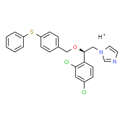 ChemSpider 2D Image | 1H-Imidazole, 1-[(2R)-2-(2,4-dichlorophenyl)-2-[[4-(phenylthio)phenyl]methoxy]ethyl]-, hydrogen salt | C24H21Cl2N2OS