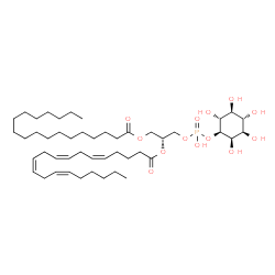 ChemSpider 2D Image | 1-stearoyl-2-arachidonoyl-sn-glycero-3-phospho-1D-myo-inositol | C47H83O13P