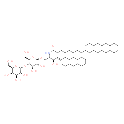 ChemSpider 2D Image | beta-D-galactosyl-(1->4)-beta-D-glucosyl-(1<->1)-N-[(17Z)-hexacosenoyl]sphingosine | C56H105NO13